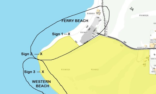 Signs 1 & 2 are new.  Sign 3 was in place last year.