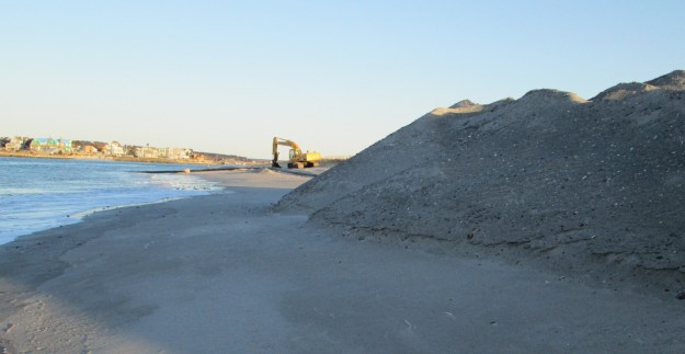 The sand pile at Western Beach as the dredge ended.